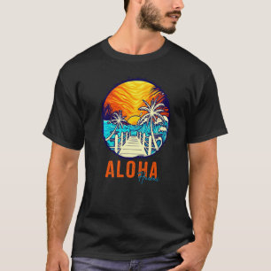 Aloha Beach Sunset Matching Vacation Friends Famil T-Shirt