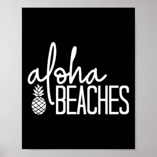Aloha Beaches Cute Beach Bridal Bachelorette Party Poster