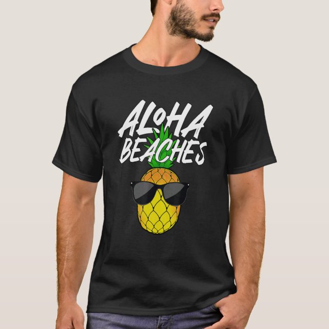 Aloha Beaches Designs For Men Women Pineapple Hawa T-Shirt (Front)