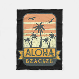 Aloha Beaches Funny T Shirt Pun Tee Fleece Blanket