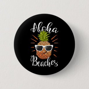 Aloha Beaches Hawaii Pineapple Sungles 6 Cm Round Badge