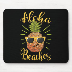 Aloha Beaches Hawaii Pineapple Sungles Travel Tee1 Mouse Pad