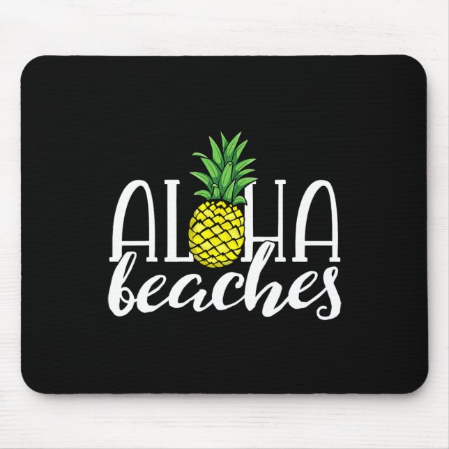Aloha Beaches Hawaiian Bachelorette Party Pineappl Mouse Pad (Front)