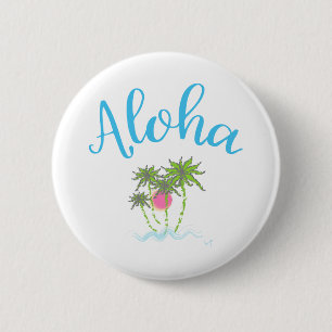 Aloha Beaches Hawaiian Style Summer 6 Cm Round Badge