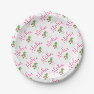 Aloha-Beaches Hawaiian Style Summer Fun Paper Plate