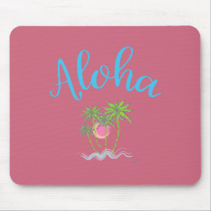 Aloha Beaches Hawaiian Style Summer Tropical Mouse Pad