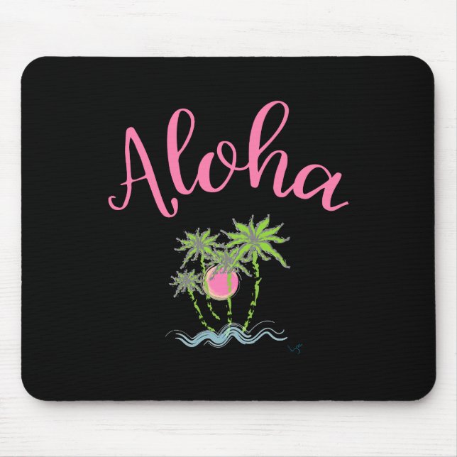 Aloha Beaches Hawaiian Style Summer Tropical Mouse Pad (Front)