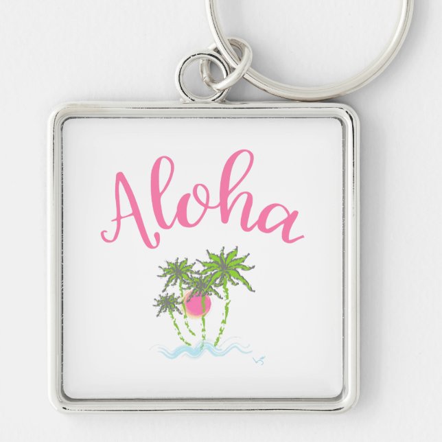 Aloha Beaches Hawaiian Style Summera Key Ring (Front)