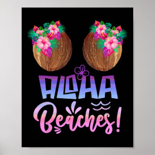 Aloha Beaches Hawaiian Tropical Coconut Bra Poster