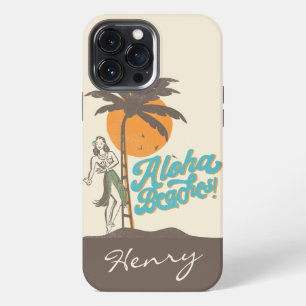 Aloha Beaches Hula Girl Hawaii Hawaiian Retro   iPhone 13 Pro Max Case