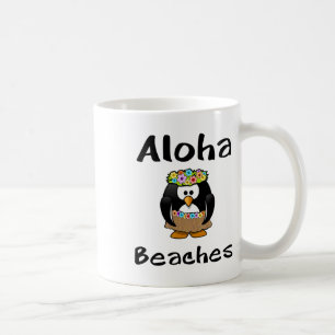 Aloha Beaches Penguin Hula Dance Funny T Shirt Coffee Mug