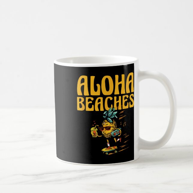 Aloha Beaches Pineapple Lover Tropical Fruit  Coffee Mug (Right)