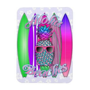 Aloha Beaches Pineapple Magnet