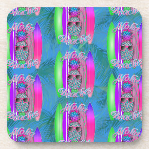 Aloha Beaches Summer Surf Pineapple Coaster
