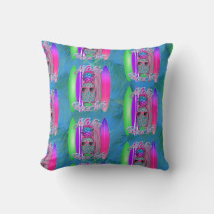Aloha Beaches Summer Surf Pineapple Cushion