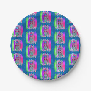 Aloha Beaches Summer Surfing Pineapple Paper Plate