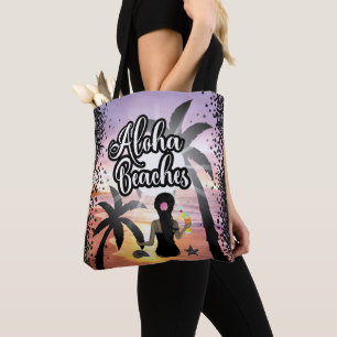 Aloha beaches  sun and beach personalised  tote bag