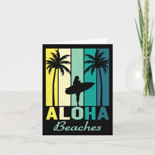 Aloha Beaches Surfer Girl Hawaii Vintage Hawaiian Card
