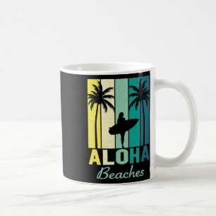 Aloha Beaches Surfer Girl Hawaii Vintage Hawaiian Coffee Mug