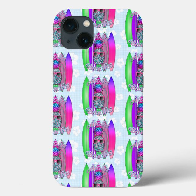 Aloha Beaches Tropical Surf Pineapple Case-Mate iPhone Case (Back)