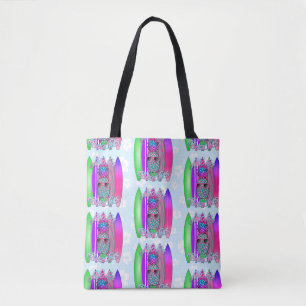 Aloha Beaches Tropical Surf Pineapple Tote Bag