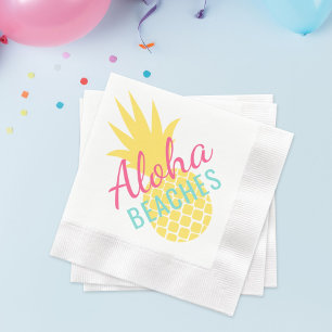 Aloha Beaches Tropical Yellow Pineapple Napkin