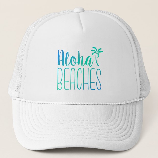 Aloha Beaches | Turquoise Trucker Hat (Front)