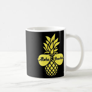 Aloha Beaches Yellow Pineapple Gift Hawaii Sungles Coffee Mug