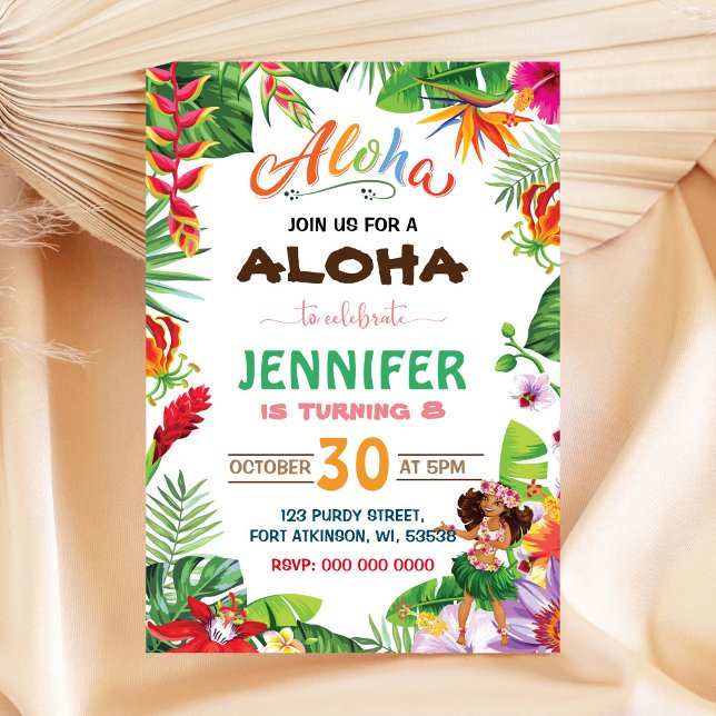 Aloha Birthday Girl Invitation (Creator Uploaded)