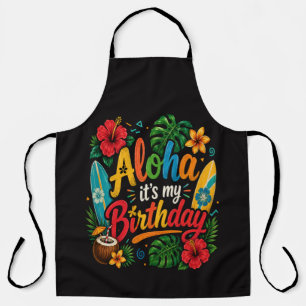 Aloha Birthday Hibiscus Hawaii Apron