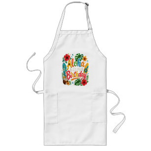 Aloha Birthday Hibiscus Hawaii Long Apron