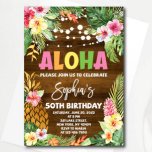 Aloha Birthday Invitation template Hawaiian Birthd