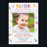 Aloha birthday invitation Tropical Luau Party Girl<br><div class="desc">♥ A perfect way to invite your guests to your little one's birthday party!</div>