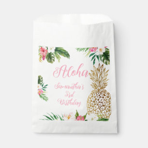 Aloha Birthday Luau Hawaiian Gold Pineapple Favour Bag