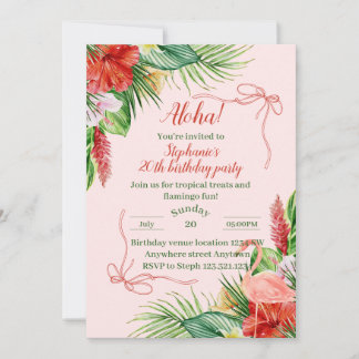 Aloha Birthday Party Invite - Cute Tropical Invite