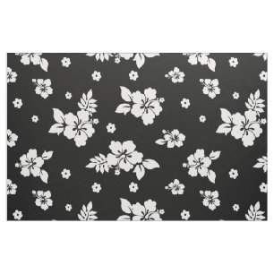 Aloha Black Classic Hawaiian Seamless Pattern Fabric