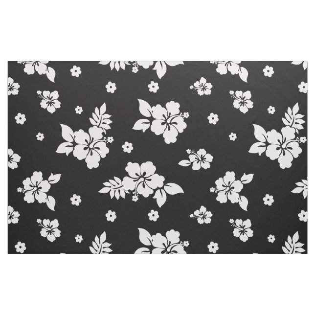 Aloha Black Classic Hawaiian Seamless Pattern Fabric (Fat Quarter)
