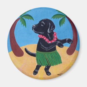 Aloha Black Labrador Magnet
