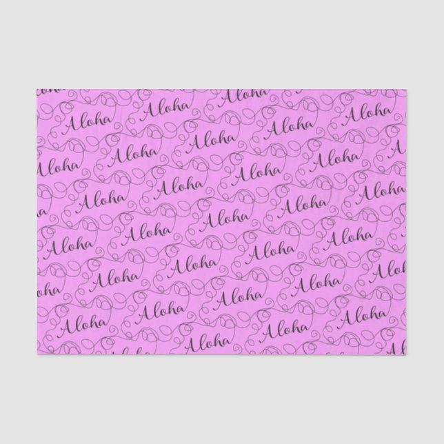 ALOHA black seamless pattern with LINES Tissue Paper (Front)