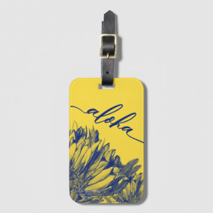 Aloha Blue Yellow Cereus Bag Tag