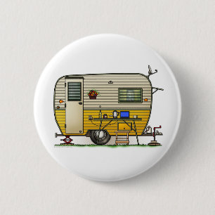 Aloha Camper Trailer 6 Cm Round Badge