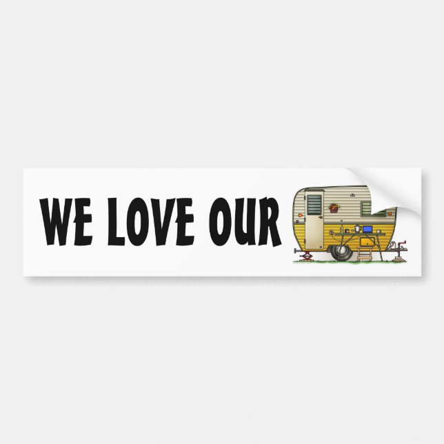Aloha Camper Trailer Bumper Sticker (Front)