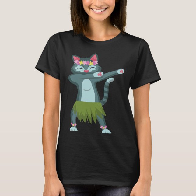 Aloha Cat Hawaiian Dance Mele Kalikimaka Hula Kitt T-Shirt (Front)