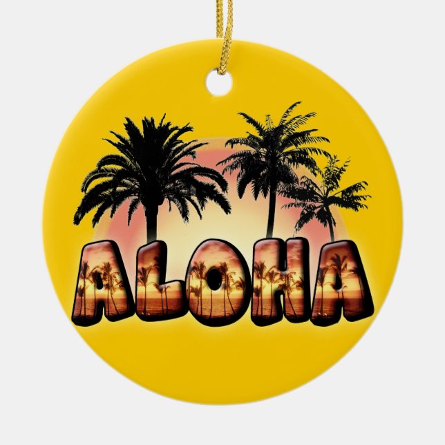 Aloha Ceramic Tree Decoration (Front)