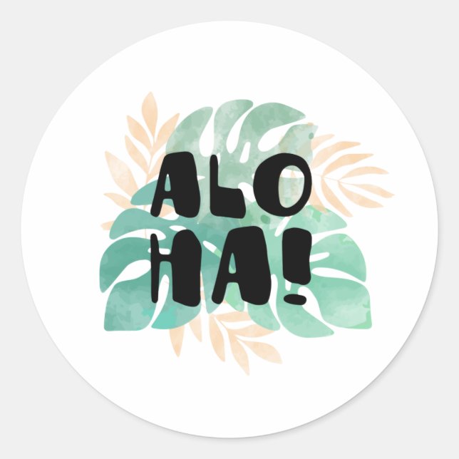 Aloha Classic Round Sticker (Front)