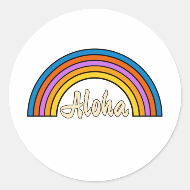 aloha classic round sticker (Front)