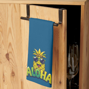 Aloha Collection Pineapple Kitchen Towel Dark Teal