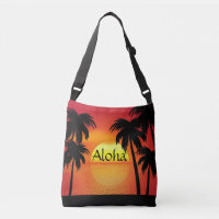 Aloha Colourful Hawaiian Palm Trees and Sunset 