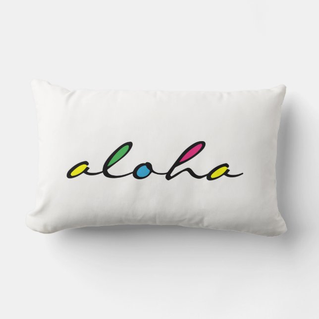 ALOHA colourful Lumbar Cushion (Front)