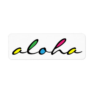 ALOHA colourful Return Address Label